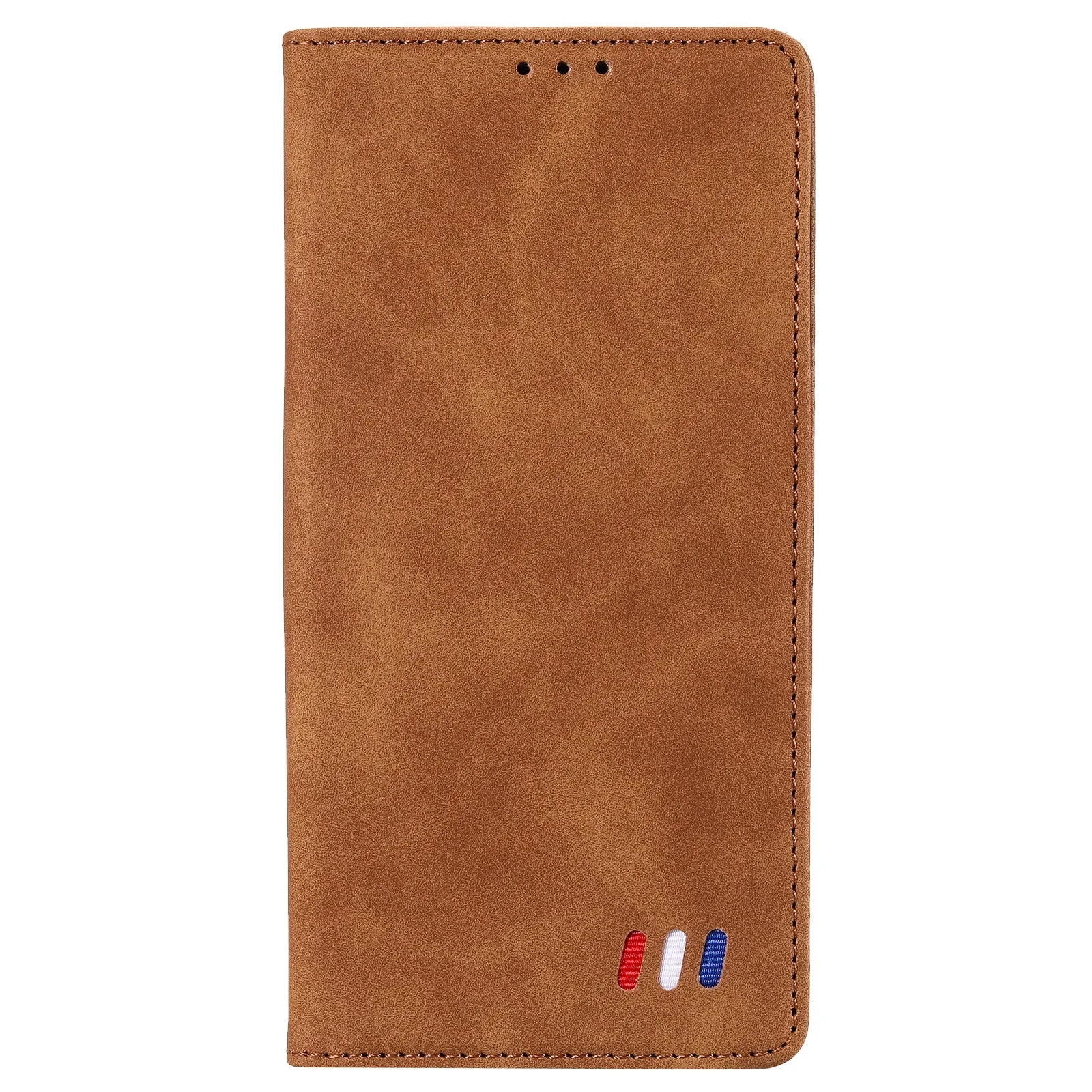 001 Series Auto-absorbed Skin-touch Feeling Leather Full-Protection Wallet Phone Case for iPhone 13 mini 5.4 inch