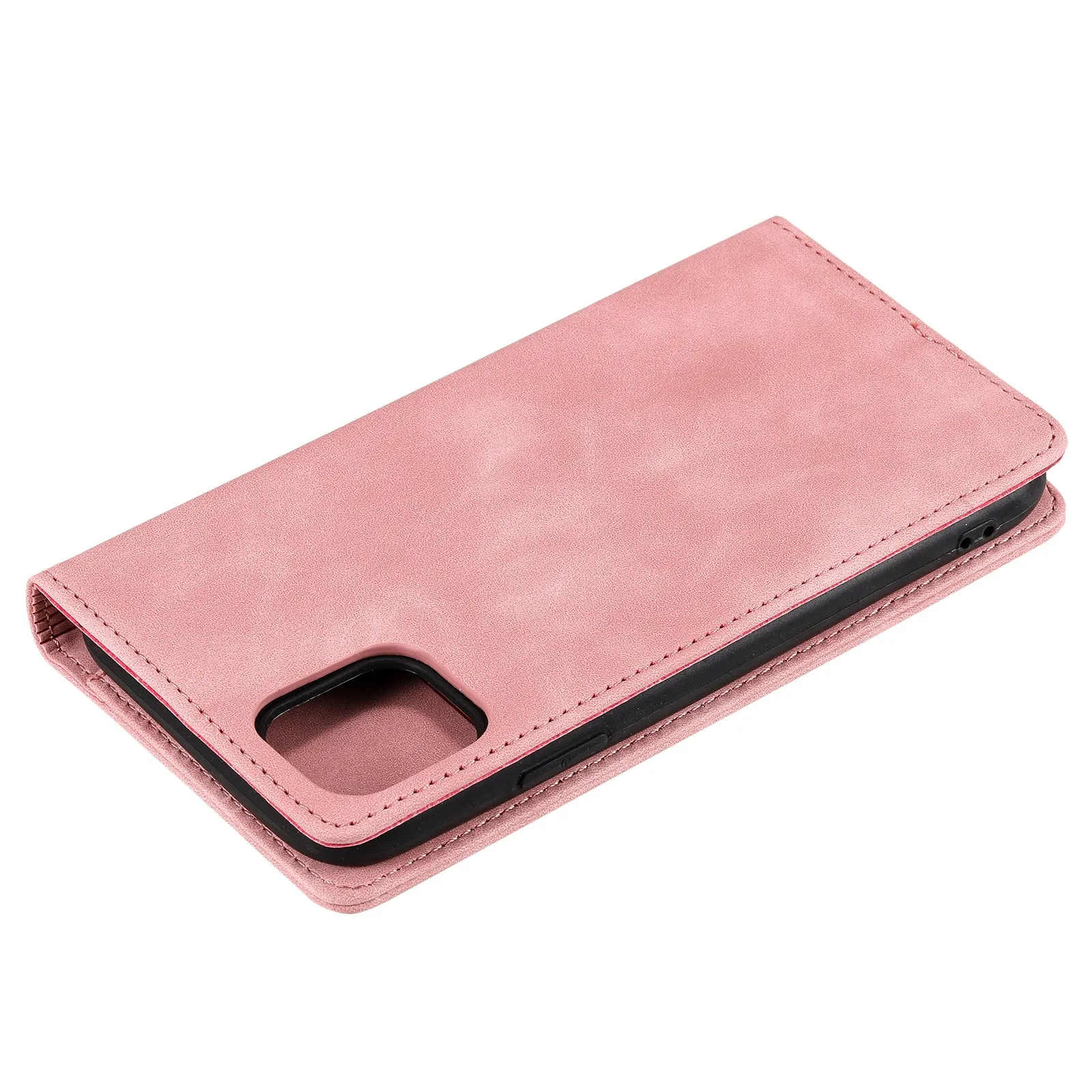 001 Series Auto-absorbed Skin-touch Feeling Leather Full-Protection Wallet Phone Case for iPhone 13 mini 5.4 inch