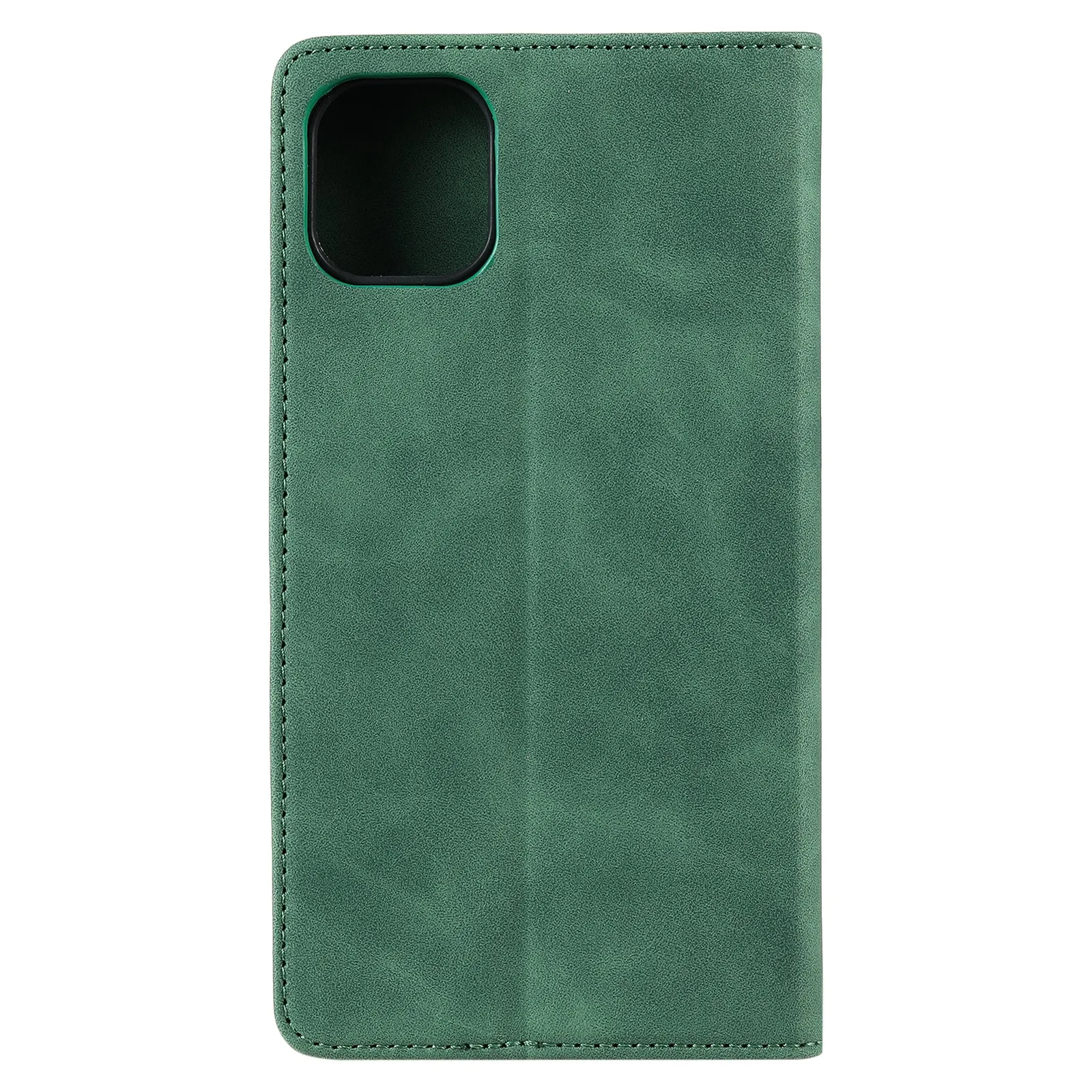 001 Series Auto-absorbed Skin-touch Feeling Leather Full-Protection Wallet Phone Case for iPhone 13 mini 5.4 inch