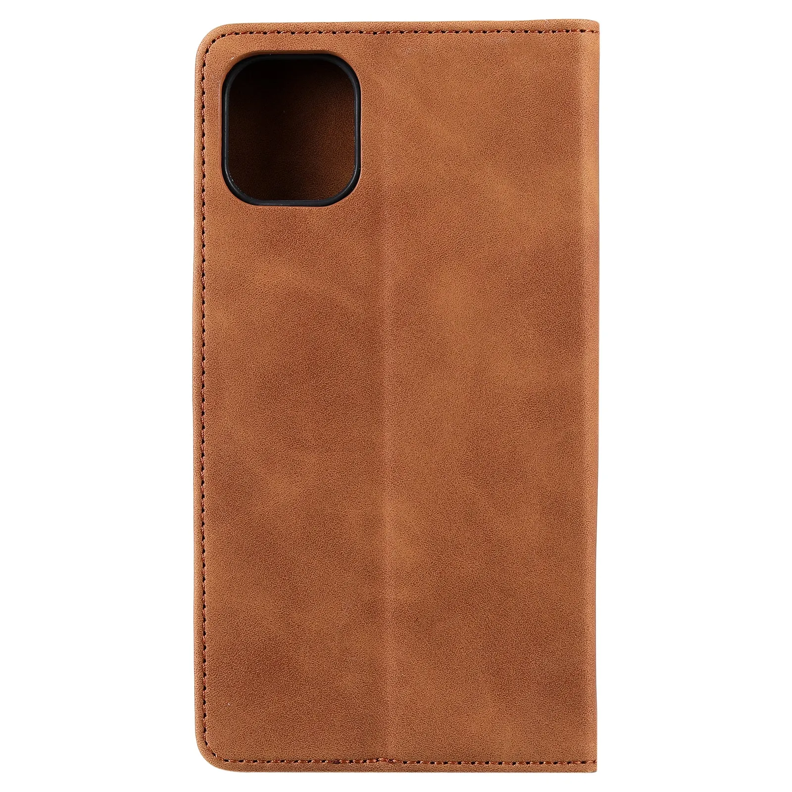 001 Series Auto-absorbed Skin-touch Feeling Leather Full-Protection Wallet Phone Case for iPhone 13 mini 5.4 inch