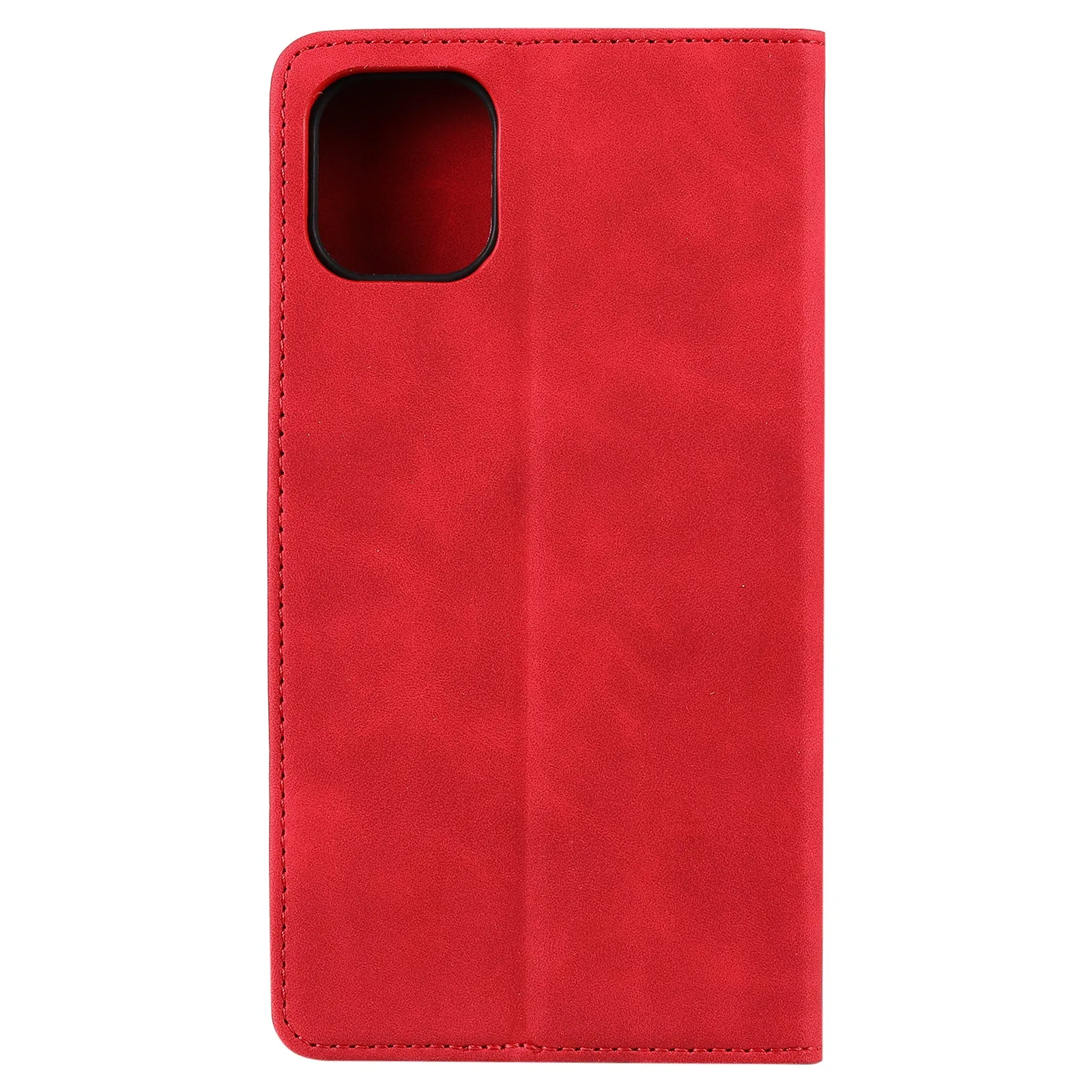 001 Series Auto-absorbed Skin-touch Feeling Leather Full-Protection Wallet Phone Case for iPhone 13 mini 5.4 inch