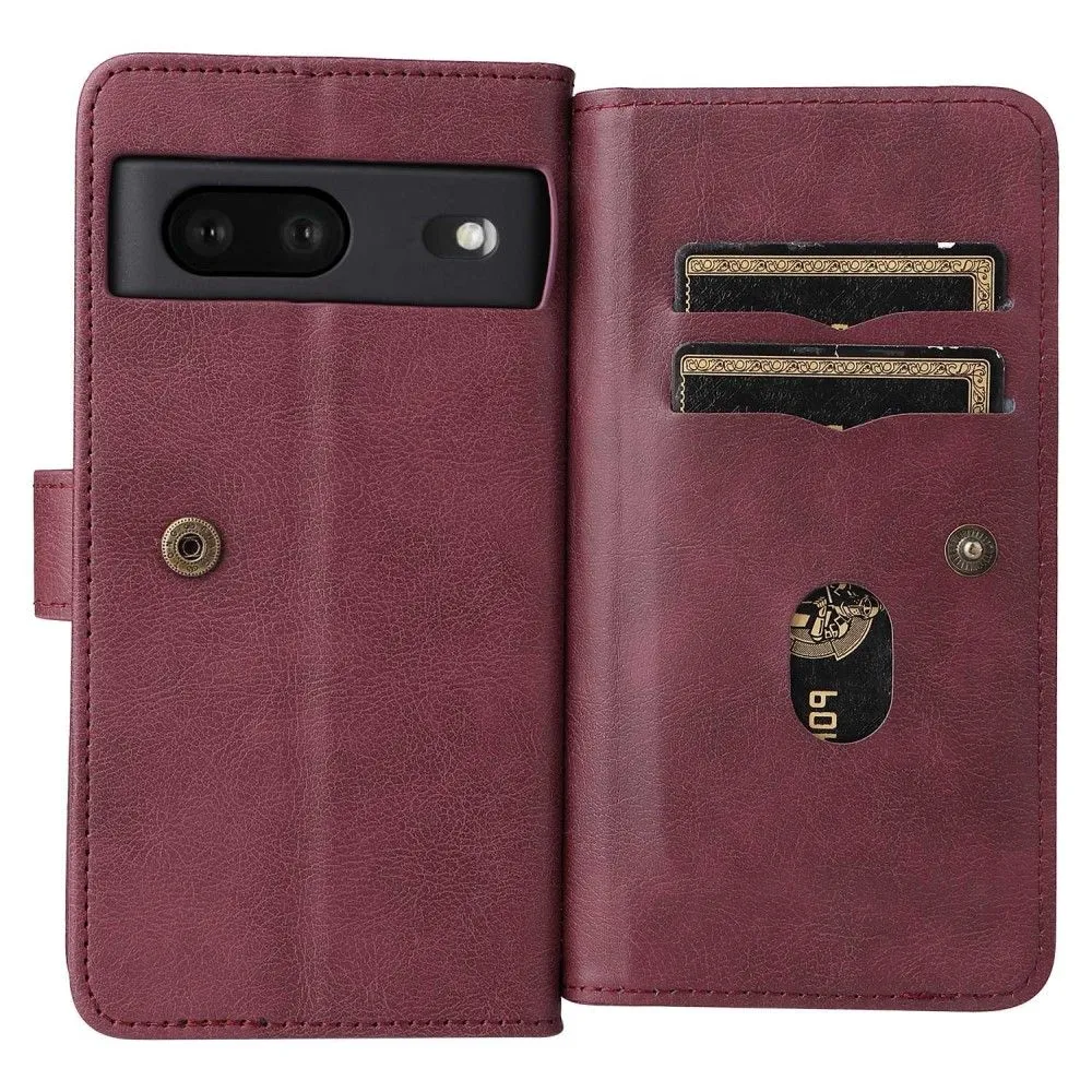 10-slot wallet case for Google Pixel 7 - Wine Red