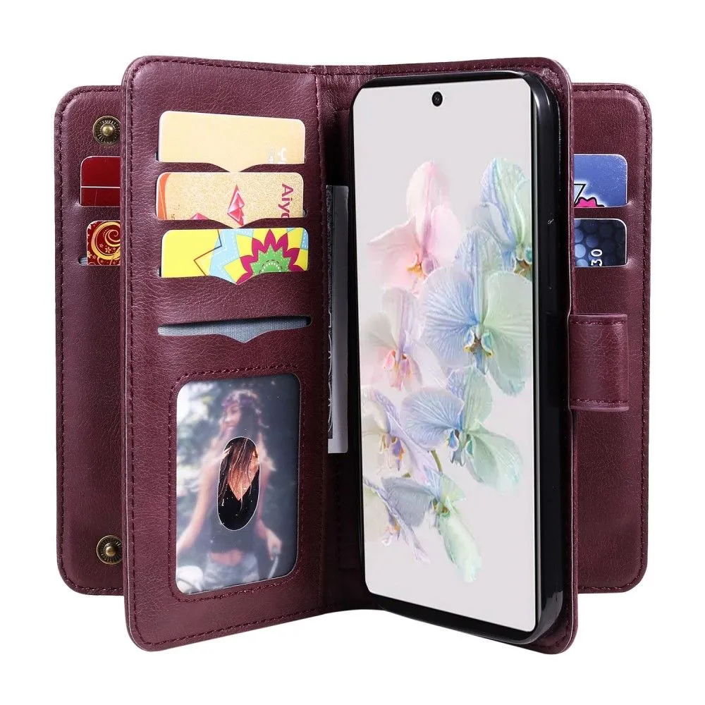 10-slot wallet case for Google Pixel 7 - Wine Red