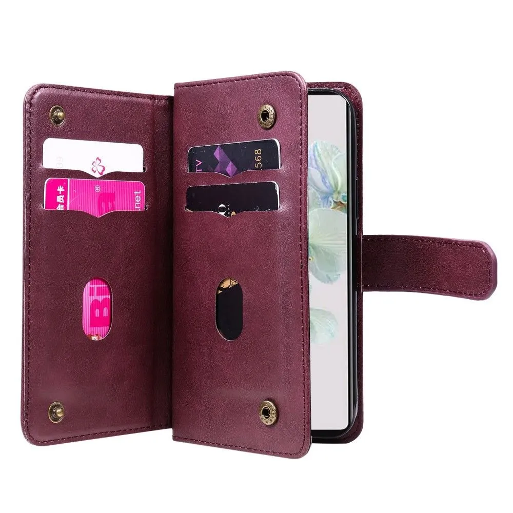 10-slot wallet case for Google Pixel 7 - Wine Red