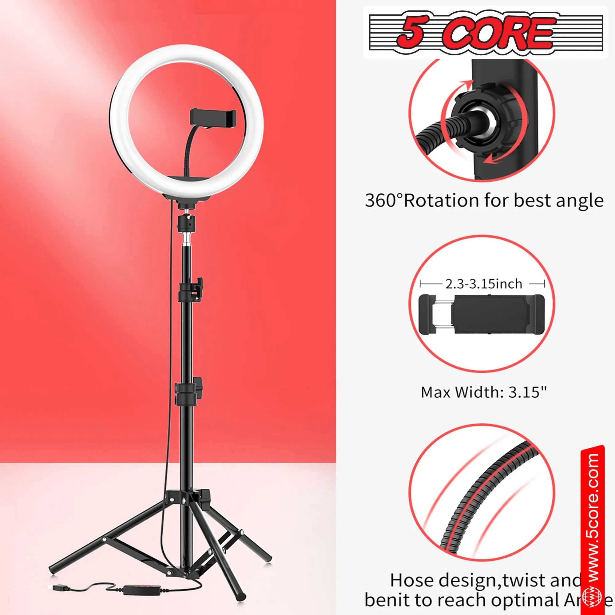 10\" LED TIK Tok Ring Light with Tripod Stand Phone Holder Ringlight Stand"