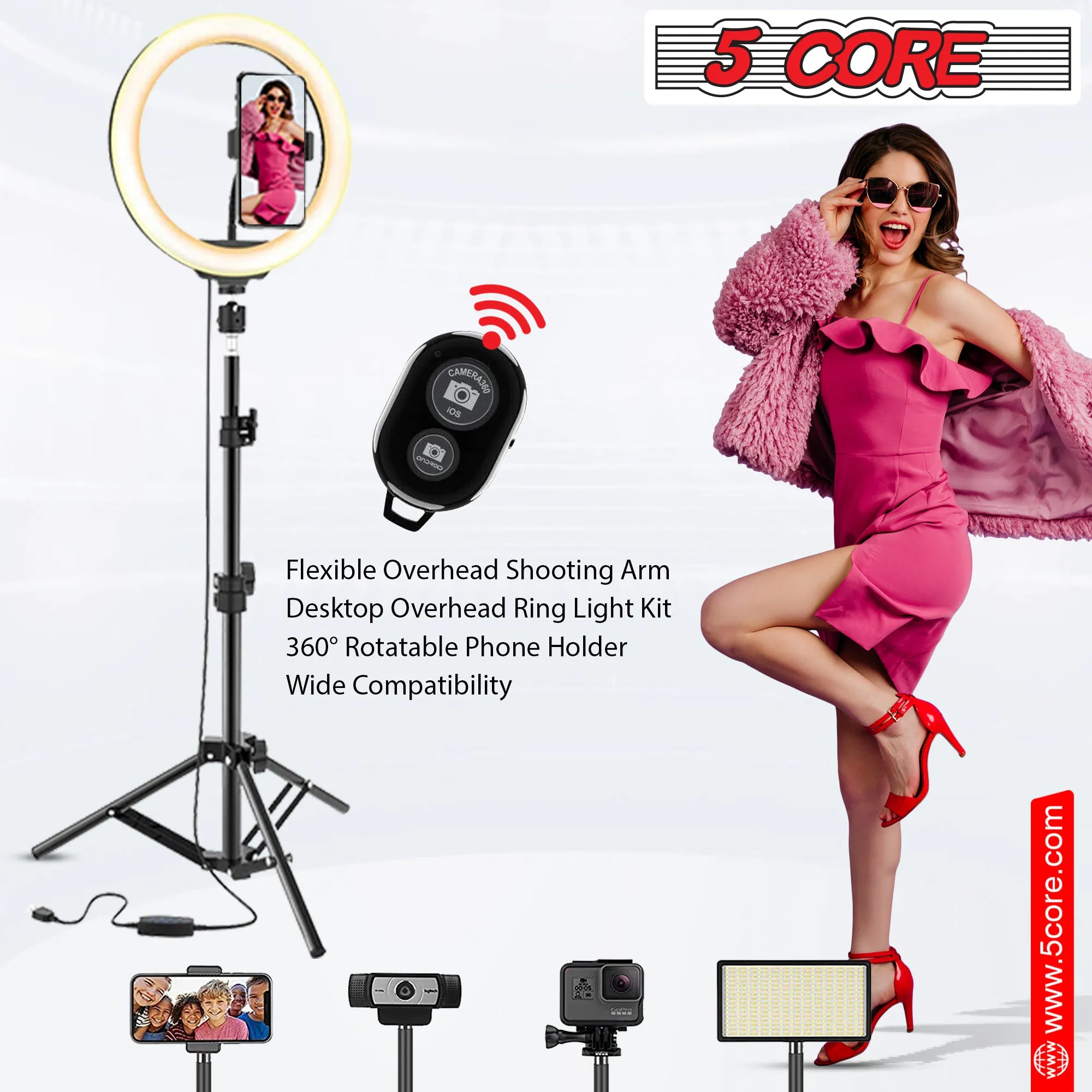 10\" LED TIK Tok Ring Light with Tripod Stand Phone Holder Ringlight Stand"