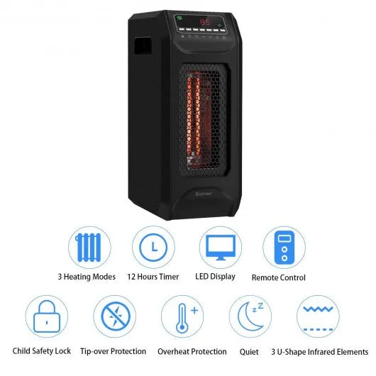 1500 W Portable Electric Space Heater with Timer Remote Control