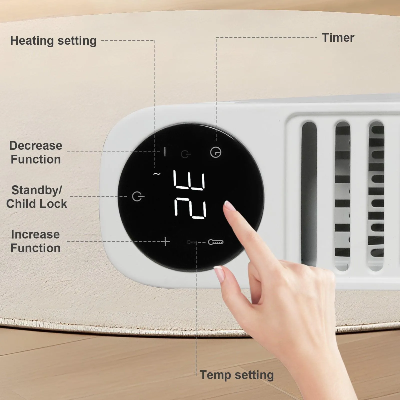 1500W Electric Baseboard Space Heater with Adjustable Thermostat , Remote Included and with Digital Display