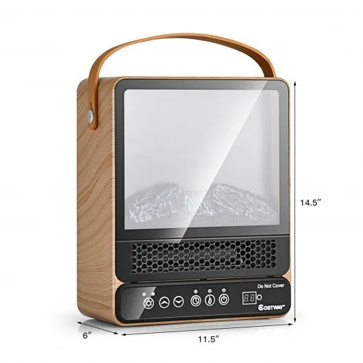 1500W Electric Fireplace Tabletop Portable Space Heater w/3D Flame Effect-NA