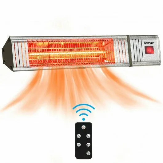 1500W Infrared Patio Heater w/ Remote Control & 24H Timer for Indoor Outdoor