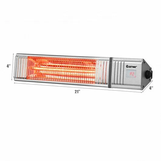 1500W Infrared Patio Heater w/ Remote Control & 24H Timer for Indoor Outdoor