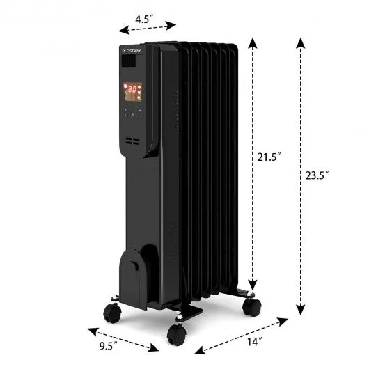 1500W LCD Electric Radiator Heater w/ Remote Control