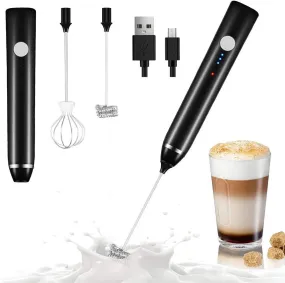 2 in1 Electric Milk Frother, Rechargeable hand-Held Electric Milk Frother