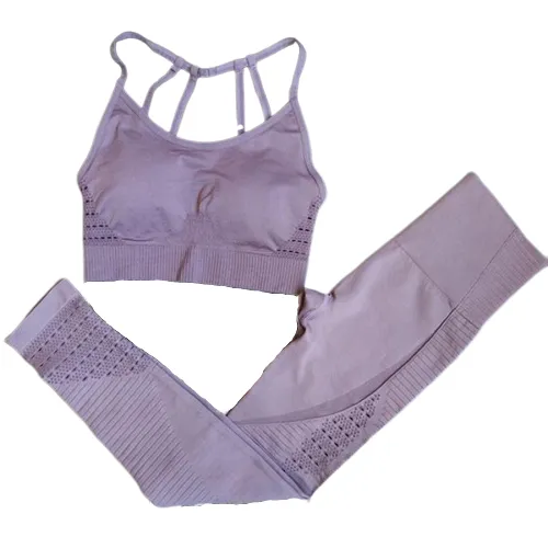 2 Piece Yoga Outfit Set | Sports Bra   Seamless Leggings [Matching Colors]