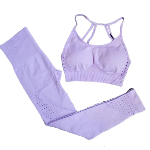 2 Piece Yoga Outfit Set | Sports Bra   Seamless Leggings [Matching Colors]