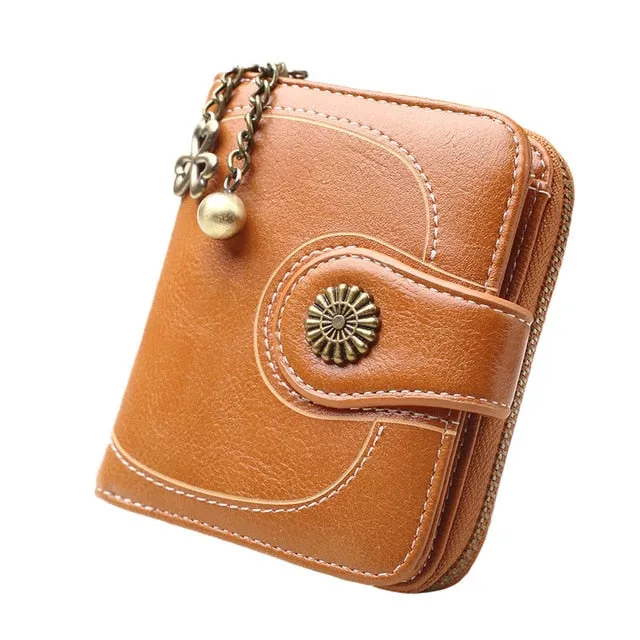 2018 New Vintage Button Phone Purses Women Wallets Female Purse Leather Brand Retro Ladies Long Zipper Woman Wallet Card Clutch