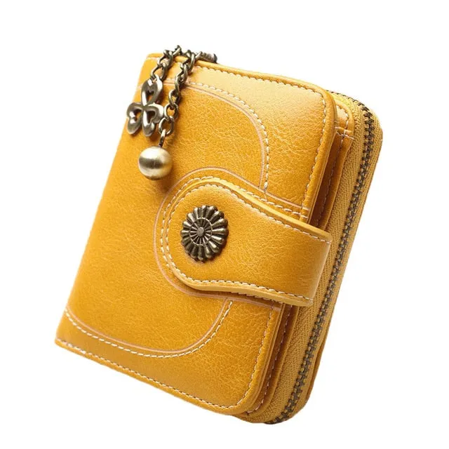 2018 New Vintage Button Phone Purses Women Wallets Female Purse Leather Brand Retro Ladies Long Zipper Woman Wallet Card Clutch