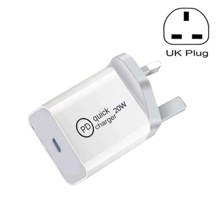 20W PD Fast Charge USB-C Travel Charger for iPhone, iPad, and Android Devices