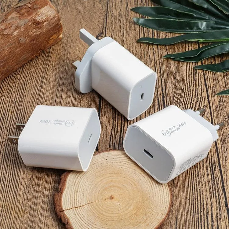 20W PD Fast Charge USB-C Travel Charger for iPhone, iPad, and Android Devices