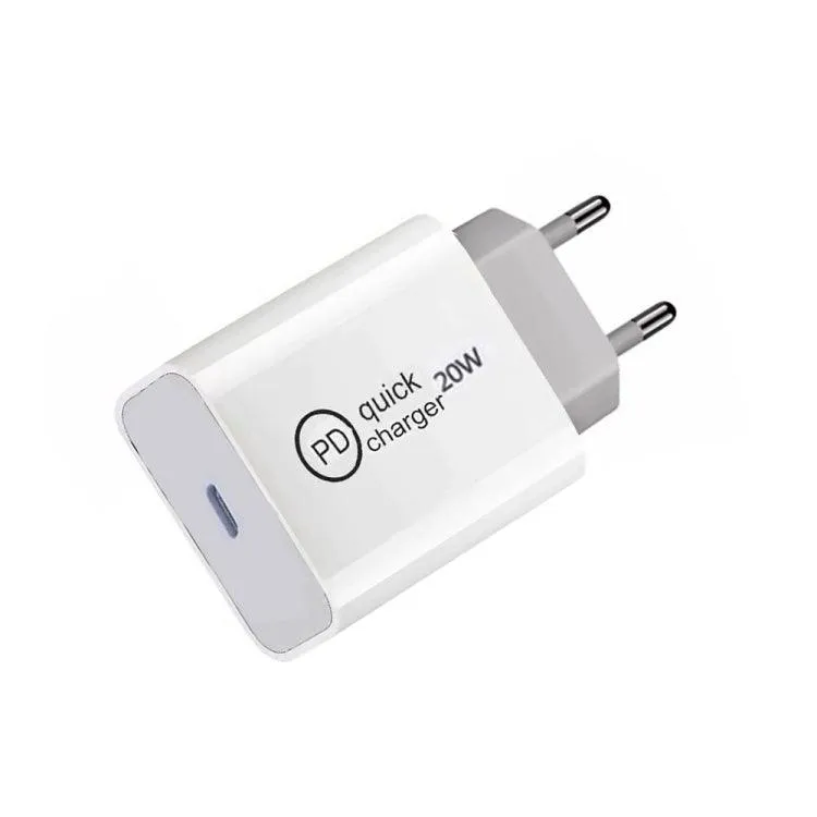 20W PD Fast Charge USB-C Travel Charger for iPhone, iPad, and Android Devices