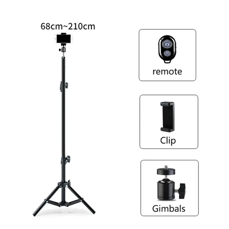 210Cm Tripod for Mobile Phone Tripe for Mobile Smartphone Tripod for Phone Cellular Tripodes for Camera Iphone Xiaomi Cell Phone