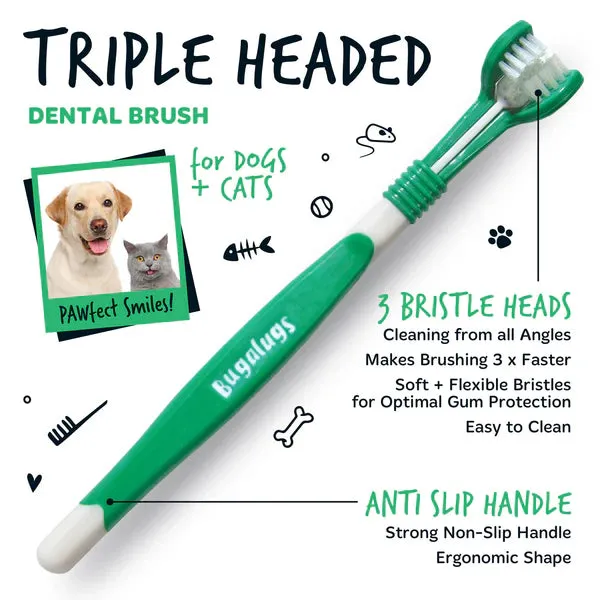 2x TRIPLE HEADED TOOTHBRUSH