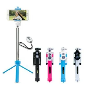 3 In 1 Monopod With Bluetooth Shutter And Build In Tripod WXY-01 - Assorted Colours