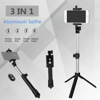 3 In 1 Monopod With Bluetooth Shutter And Build In Tripod WXY-01 - Assorted Colours