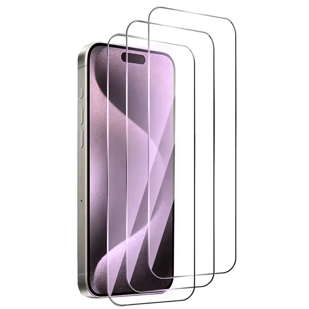 3-Pack iPhone 15 Pro Max Screen Protector Tempered Glass Case Friendly Anti Scratch Bubble Free