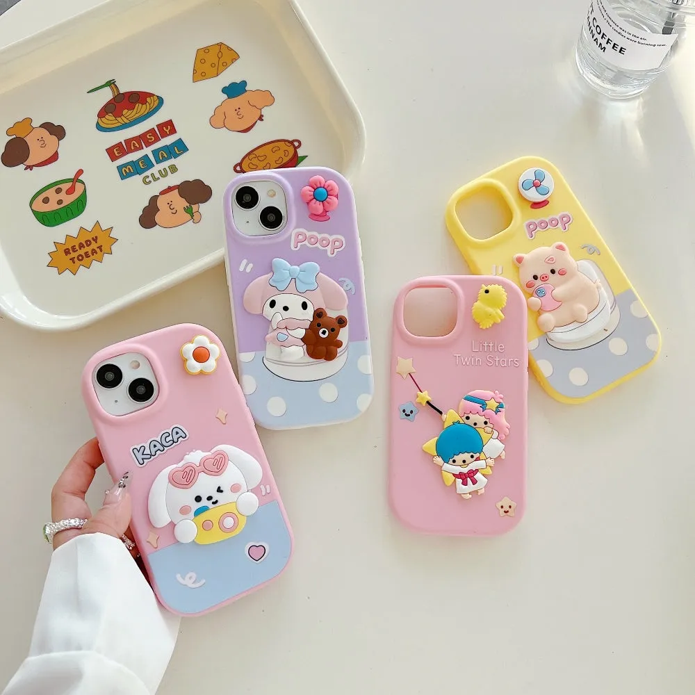 3D Spin Flower Silicone Soft Phone Case - Oppo A79 (5G)