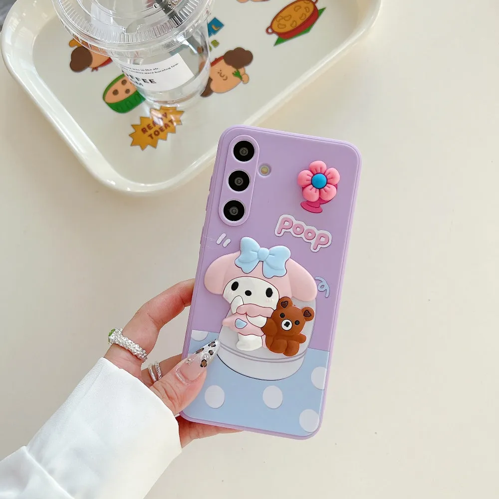 3D Spin Flower Silicone Soft Phone Case - Oppo A79 (5G)