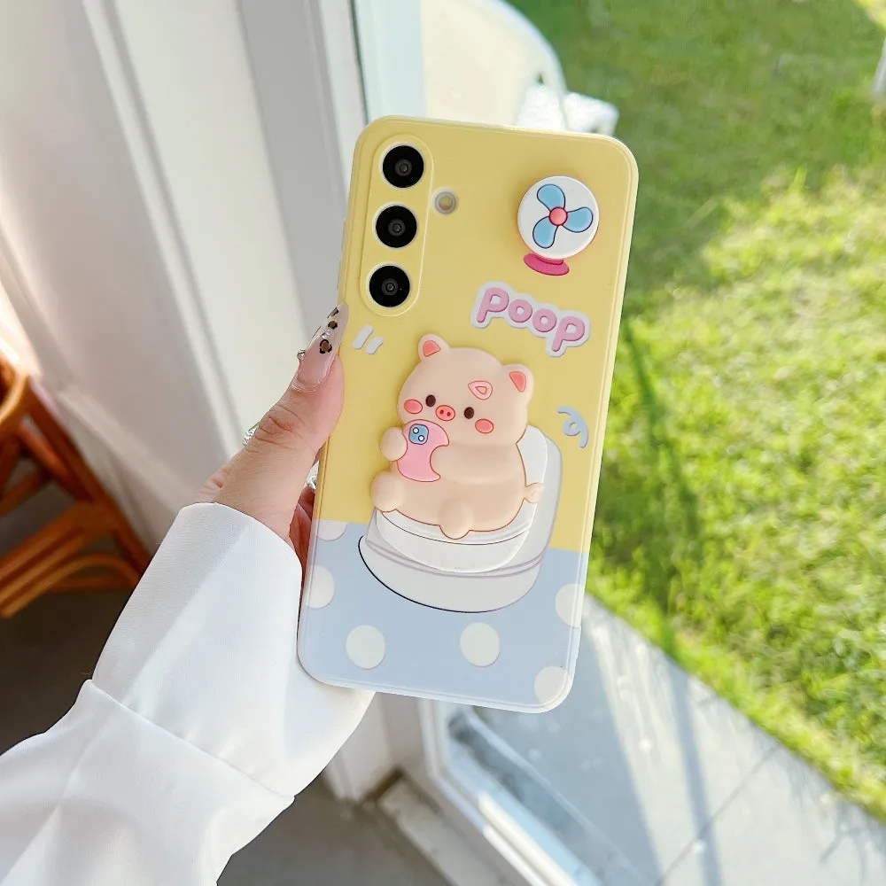 3D Spin Flower Silicone Soft Phone Case - Oppo A79 (5G)