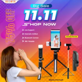 4 in 1 Tripod Selfie Stick With Remote Control