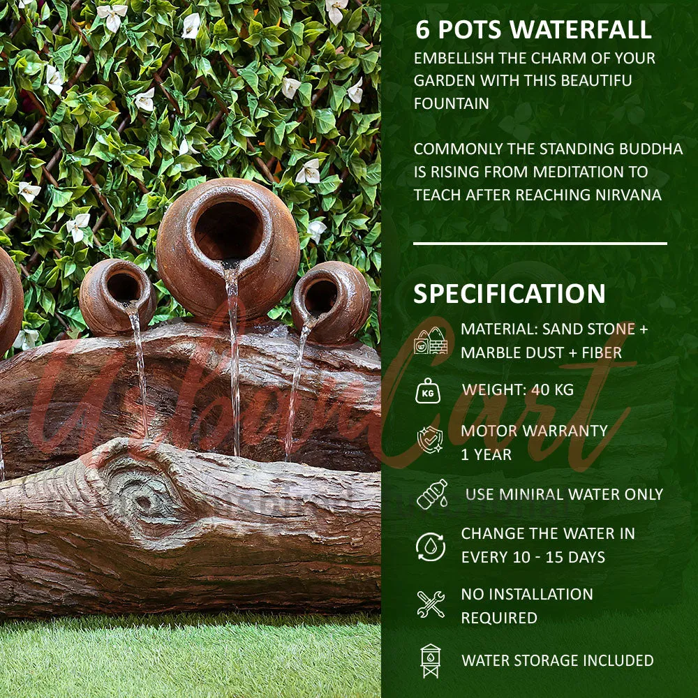 6 Pots Waterfall for Indoor and Outdoor Decor