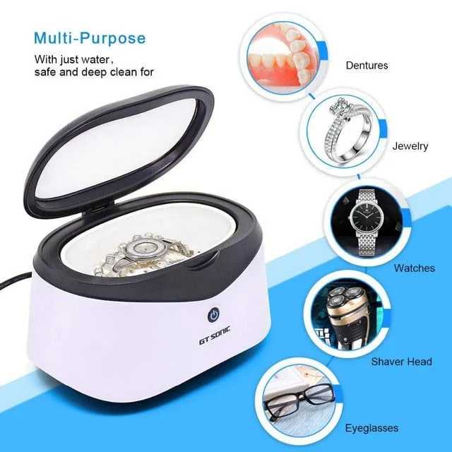 600ml Ultrasonic Cleaner Bath Timer Jewelry Brush Glasses Manicure Stones Cutters Dental