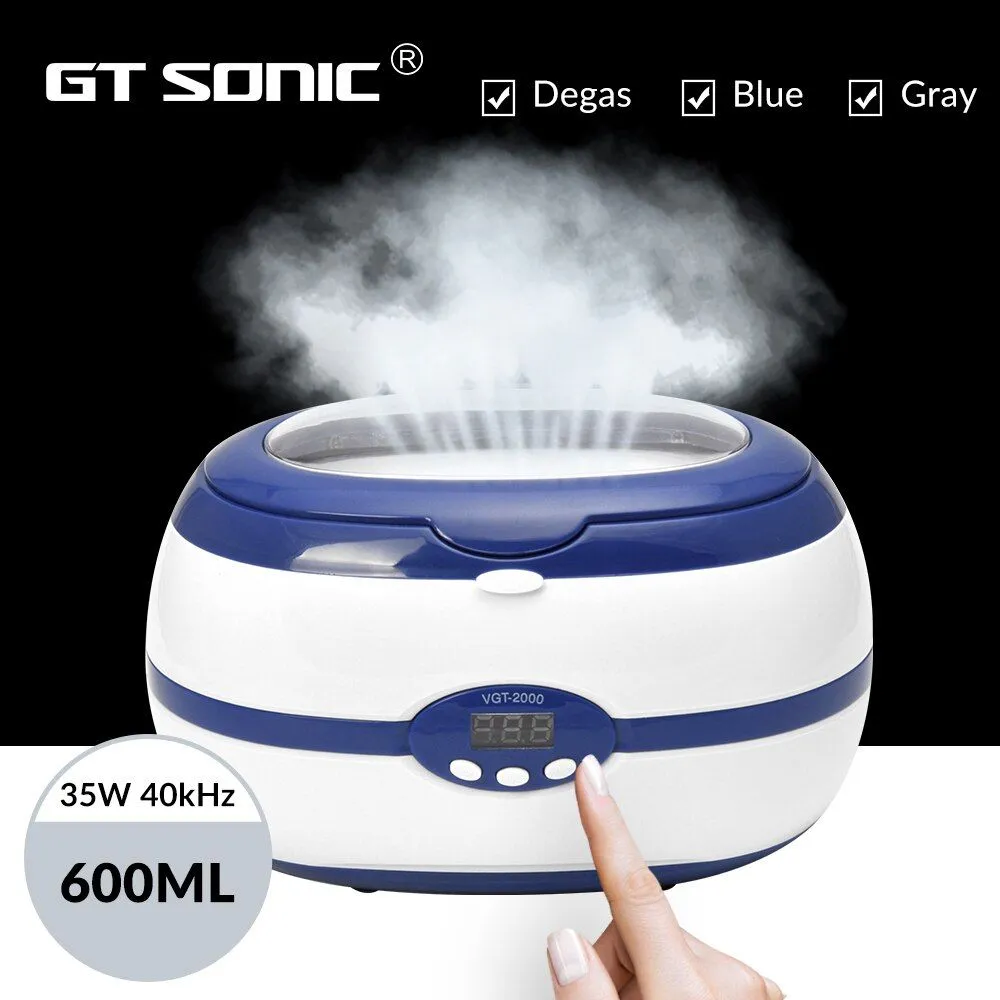 600ml Ultrasonic Cleaner Bath Timer Jewelry Brush Glasses Manicure Stones Cutters Dental