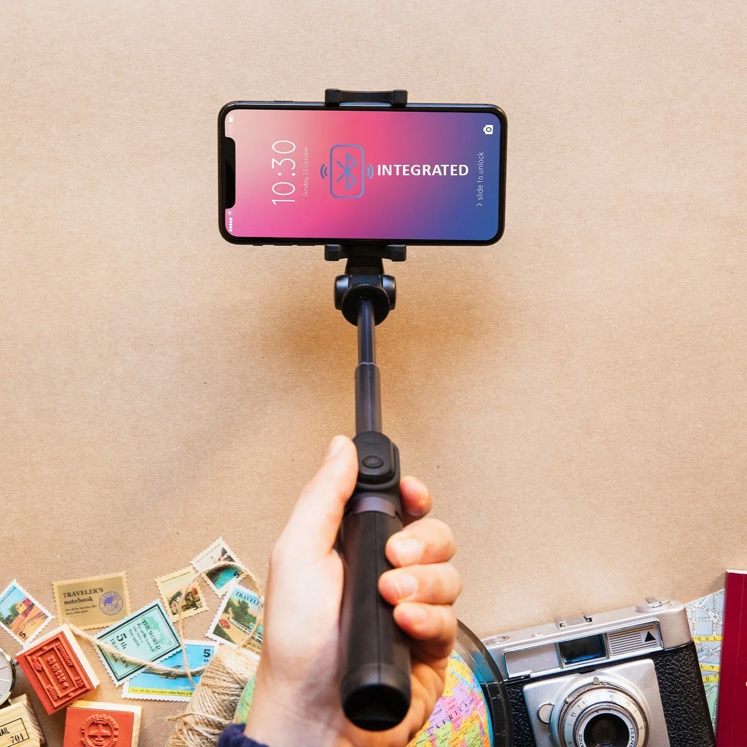 6401 Bluetooth Selfie Stick, Portable Phone Tripod Stand for Mobile