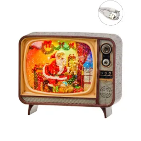 7" LED Santa Xmas Eve TV Water Globe