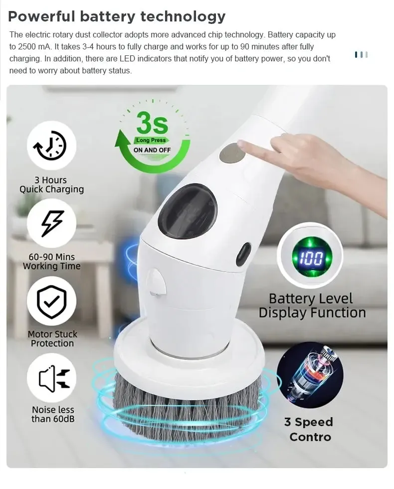 8-in-1 Electric Spin Cleaning Brush for Bathroom, Kitchen and the entire home