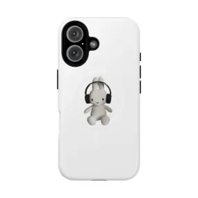 Adorable Bunny with Headphones Magnetic Tough Phone Case