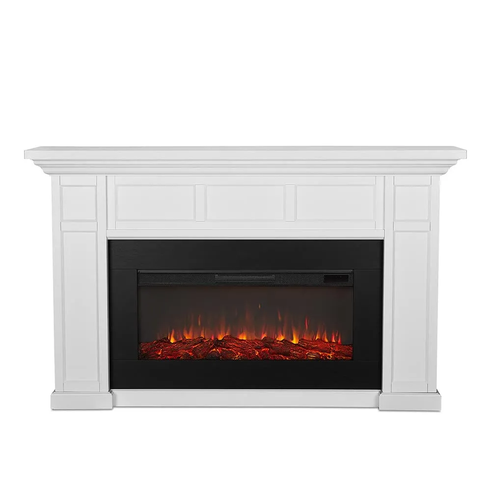 Alcott Electric Fireplace Mantel Package in White