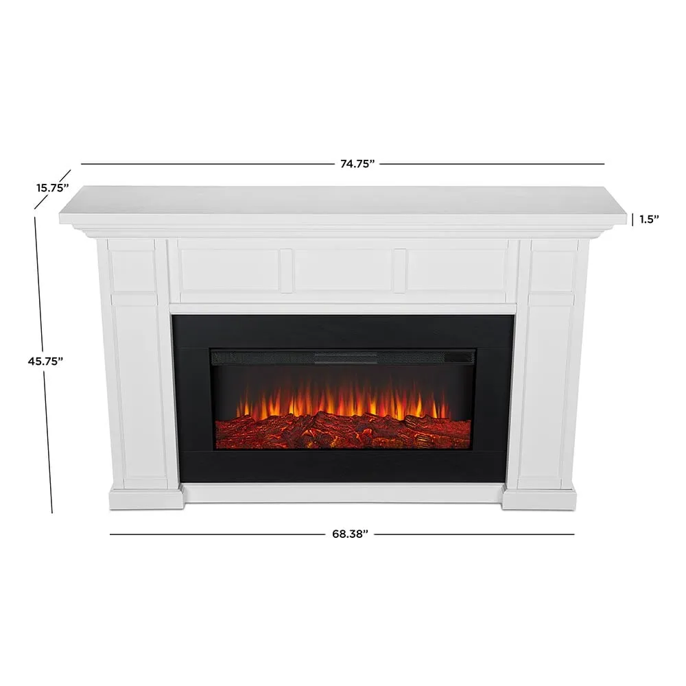 Alcott Electric Fireplace Mantel Package in White