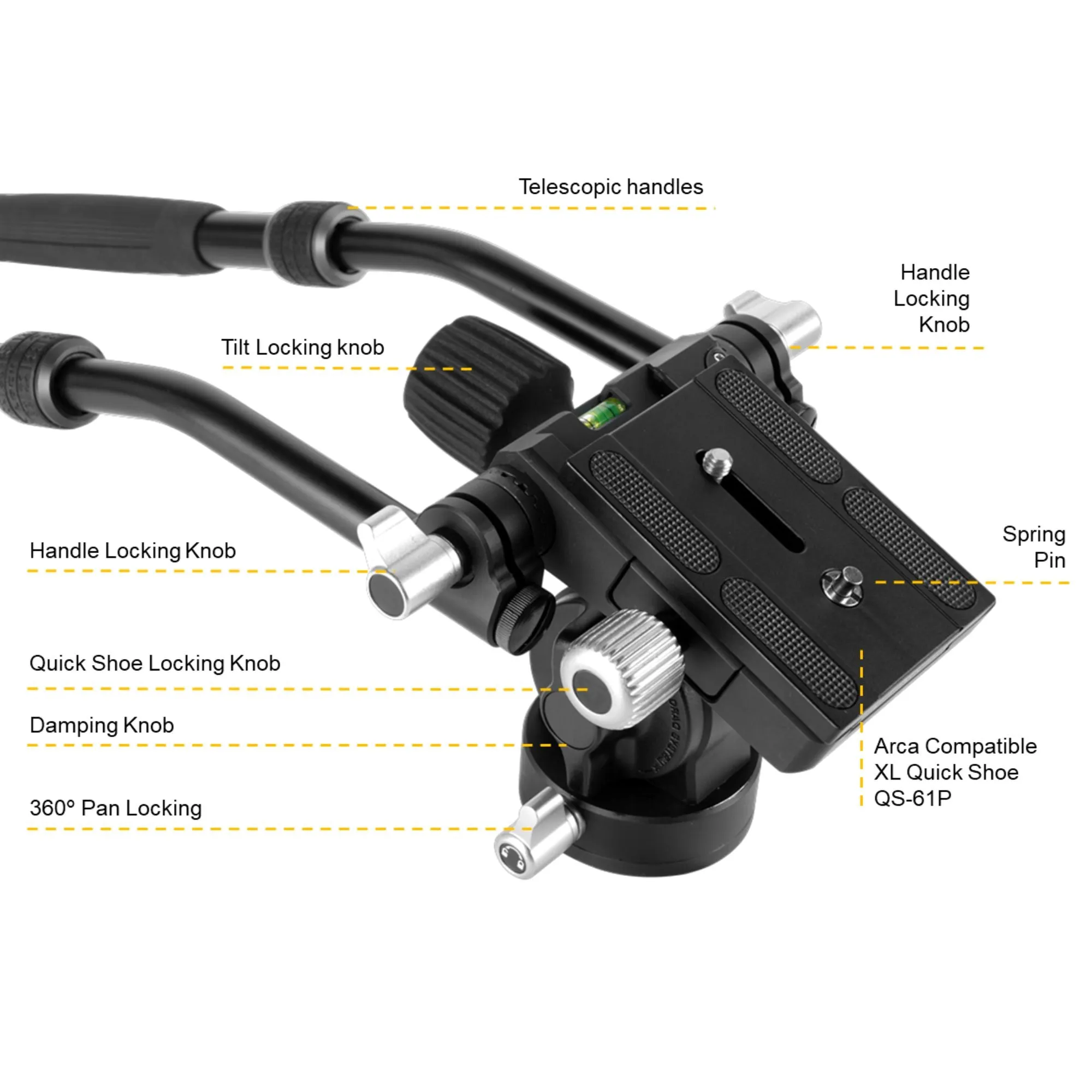 Alta Pro 3VL 303AV 18 - Aluminium Tripod with levelling base and video head - 15kg load capacity