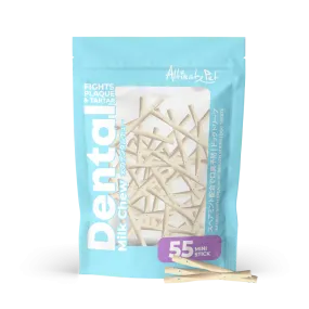 Altimate Pet Dog Dental Chews Infused with Spearmint Breath Strips - Milk Mini Stick 55pcs