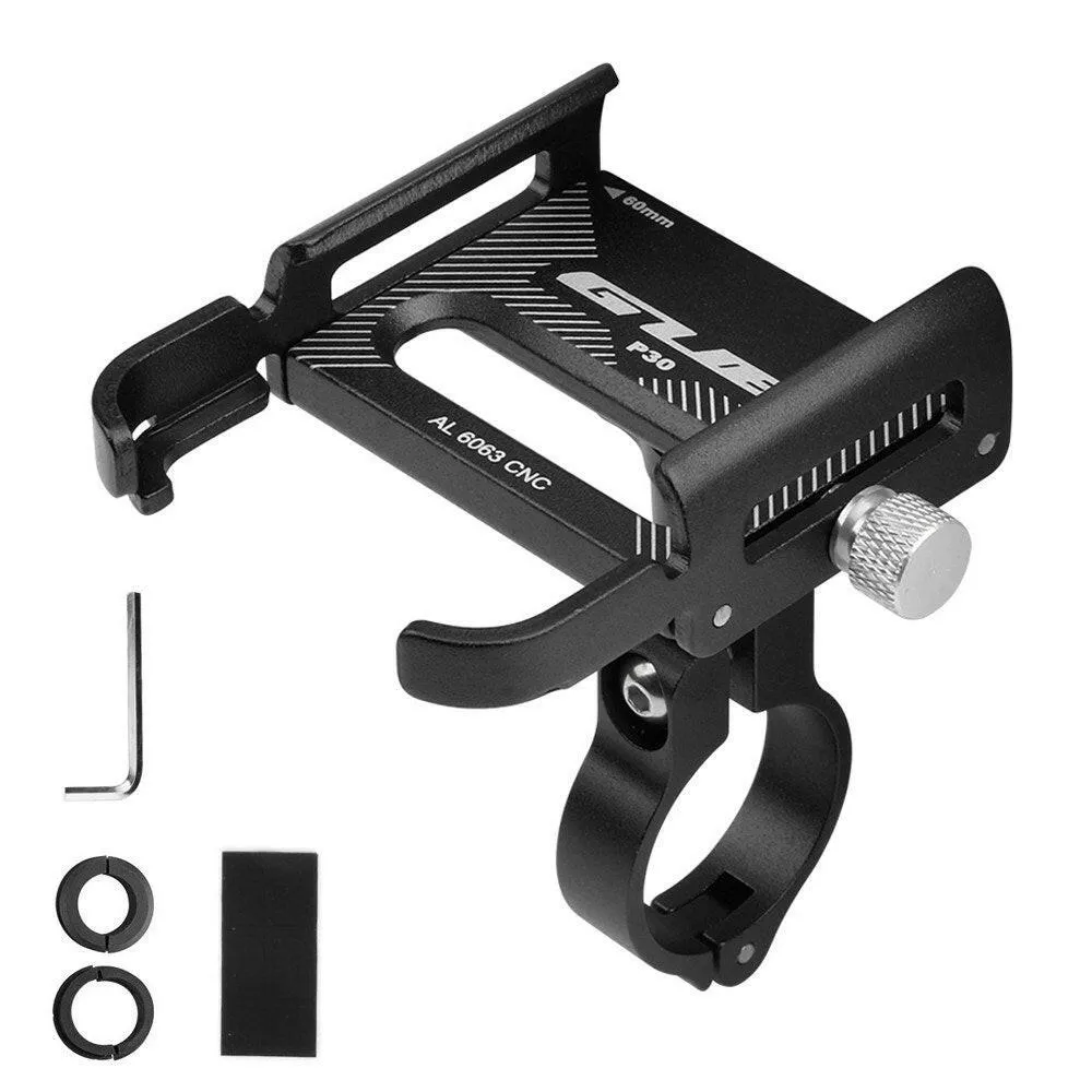 Aluminum Bike Phone Holder 360 Degree Rotating Adjustable Anti Slip Cycling Bicycle Handlebar Phone Mount Holder Stand