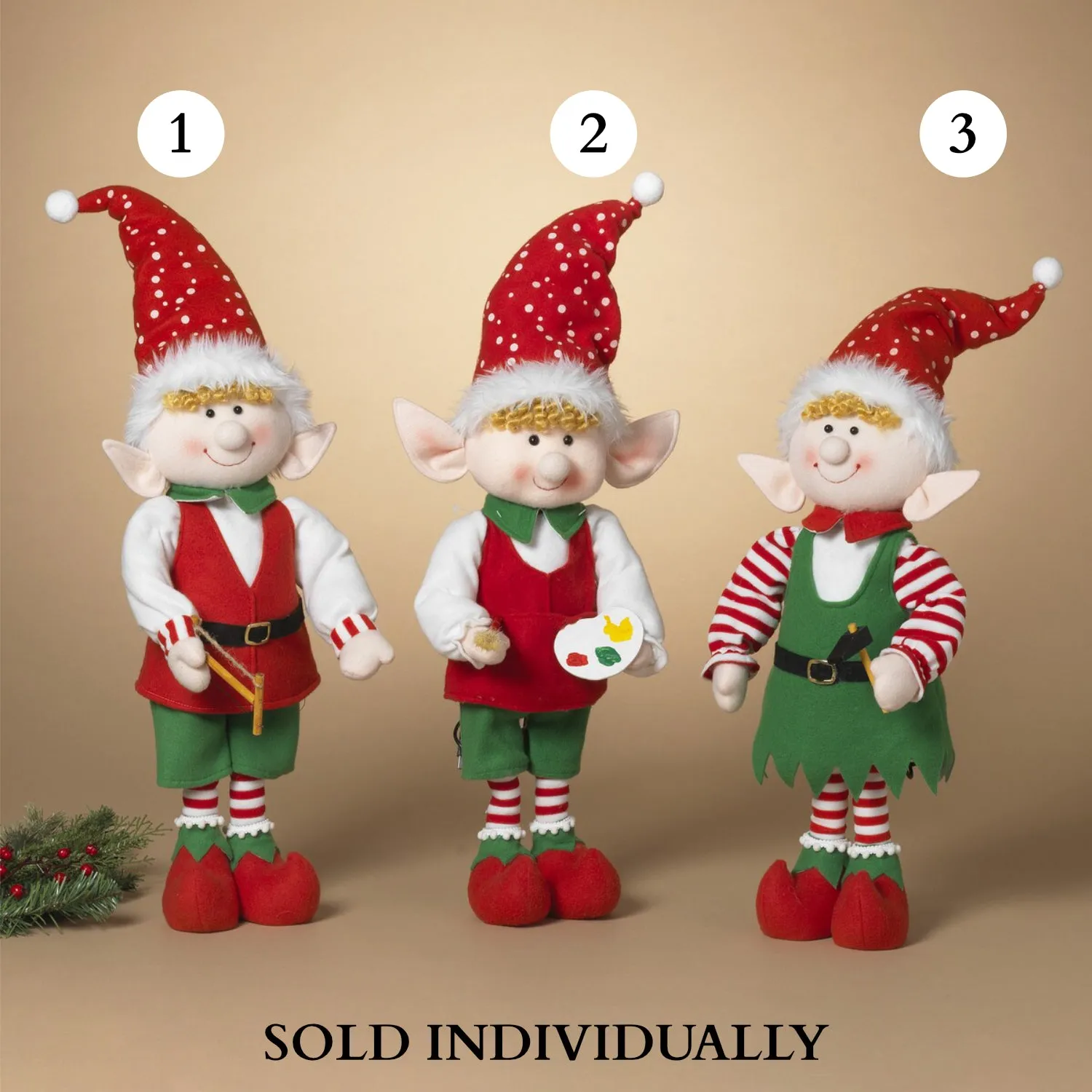 Animated Fabric Elf, 21"H (3 styles - sold individually)