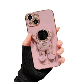 Anymob iPhone Violet Astronaut Plating Fold Stand Holder Phone Case Bracket Cover