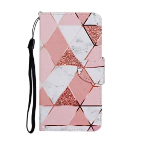 Anymob Samsung Pink Geometric Phone Cases Leather Flip Stand Cover