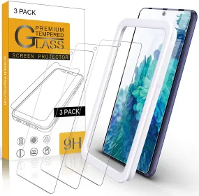 Arae Screen Protector for Samsung Galaxy S20 FE 5G, HD Tempered Glass Anti Scratch Work with Most Case, 6.5 inch, 3 Pack