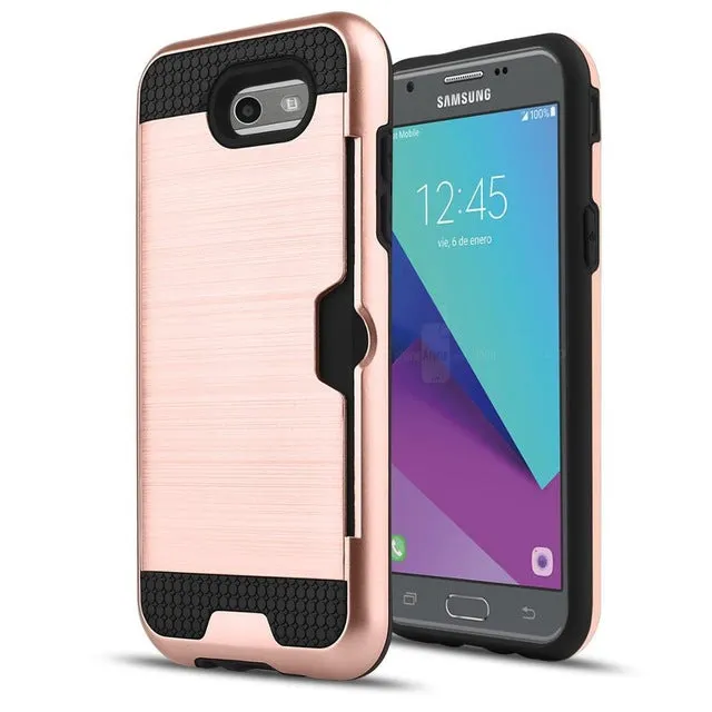 Armor Guard Phone Cover Case For Samsung Galaxy J3 J5 J7 J1 2016 J2 Prime A3 A5 A7 2017 Case Card Holder Drop Shock Protective